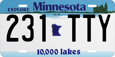 MN license plate 231TTY