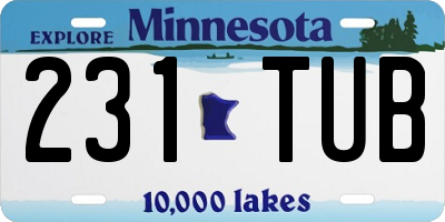 MN license plate 231TUB