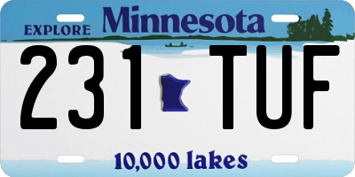 MN license plate 231TUF