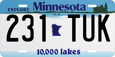 MN license plate 231TUK