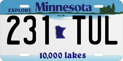 MN license plate 231TUL