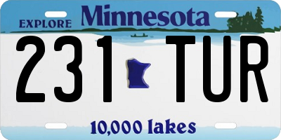 MN license plate 231TUR