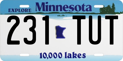 MN license plate 231TUT