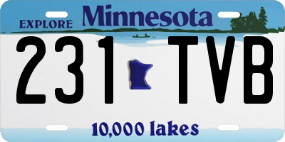 MN license plate 231TVB