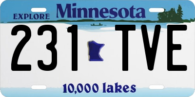 MN license plate 231TVE