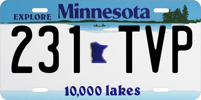 MN license plate 231TVP