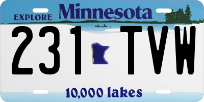 MN license plate 231TVW