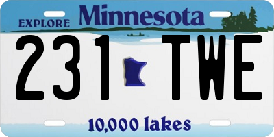 MN license plate 231TWE