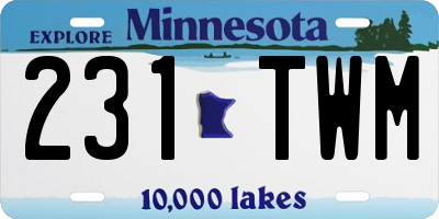 MN license plate 231TWM