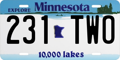 MN license plate 231TWO