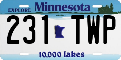 MN license plate 231TWP