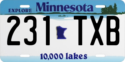 MN license plate 231TXB