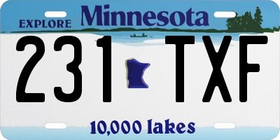 MN license plate 231TXF