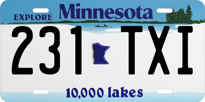 MN license plate 231TXI