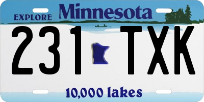 MN license plate 231TXK