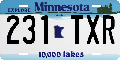 MN license plate 231TXR