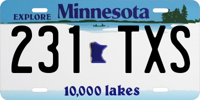 MN license plate 231TXS
