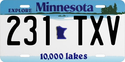 MN license plate 231TXV