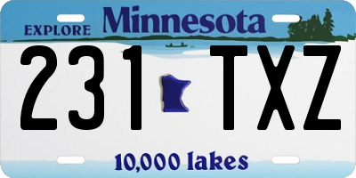 MN license plate 231TXZ