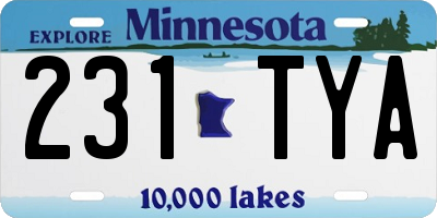 MN license plate 231TYA