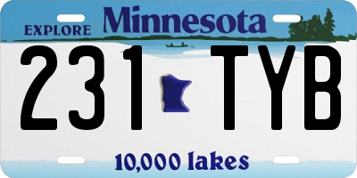 MN license plate 231TYB