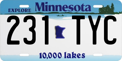 MN license plate 231TYC