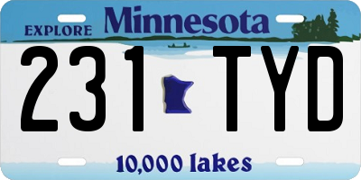MN license plate 231TYD