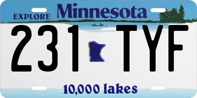MN license plate 231TYF