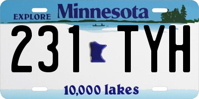 MN license plate 231TYH