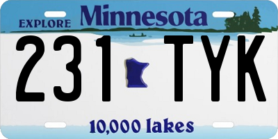 MN license plate 231TYK
