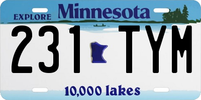 MN license plate 231TYM