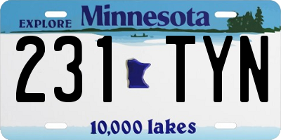 MN license plate 231TYN
