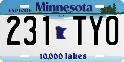 MN license plate 231TYO