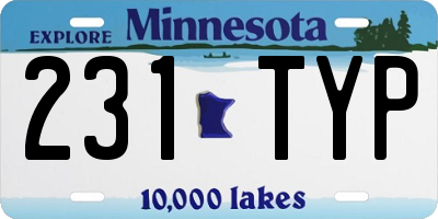 MN license plate 231TYP