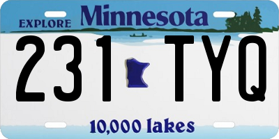 MN license plate 231TYQ