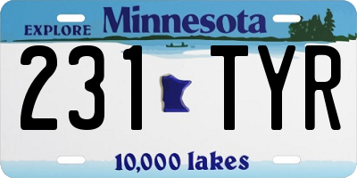 MN license plate 231TYR
