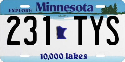 MN license plate 231TYS