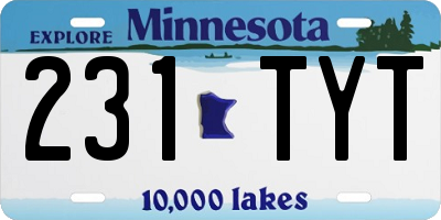 MN license plate 231TYT
