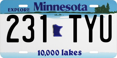 MN license plate 231TYU