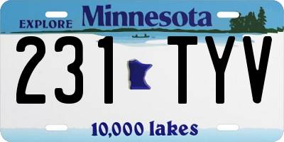 MN license plate 231TYV