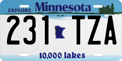 MN license plate 231TZA