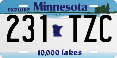 MN license plate 231TZC