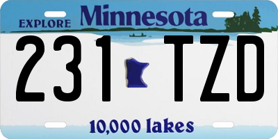 MN license plate 231TZD