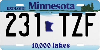 MN license plate 231TZF