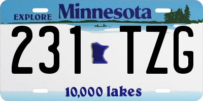 MN license plate 231TZG