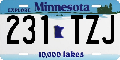 MN license plate 231TZJ