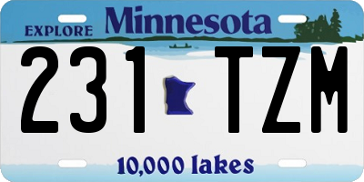 MN license plate 231TZM