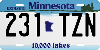 MN license plate 231TZN