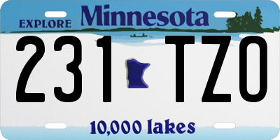 MN license plate 231TZO