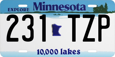 MN license plate 231TZP